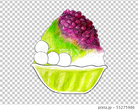 宇治金時(線画、色鉛筆塗り) 55275986