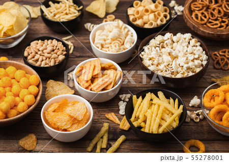 All classic potato snacks with peanuts, popcorn All classic potato snacks with peanuts, popcorn 55278001