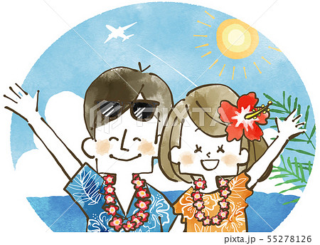 夫婦-カップル-ハネムーン-水彩 夫婦-カップル-ハネムーン-水彩 55278126