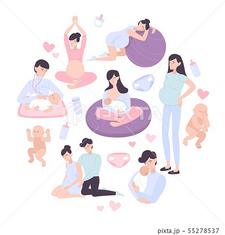 Childbirth Flat Design Conceptのイラスト素材
