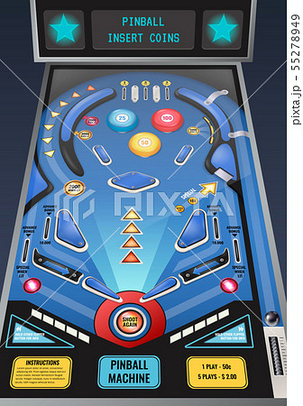 Pinball Machine Realistic Image - Stock Illustration [55278949