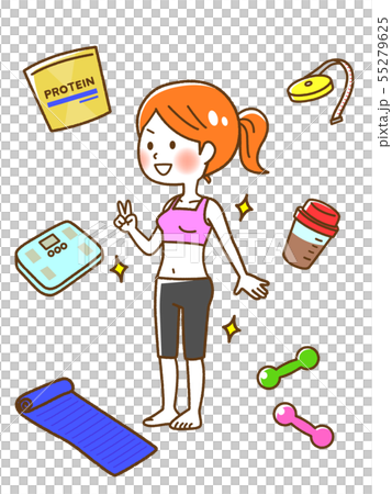 Woman who succeeded in dieting yoga beauty health 55279625
