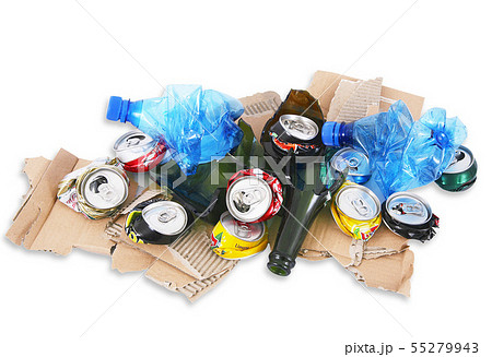 Waste to be recycled in white background 55279943