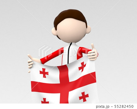 国旗を掲げるジョージアのスポーツ選手 55282450
