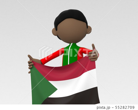 国旗を掲げるスーダンのスポーツ選手 国旗を掲げるスーダンのスポーツ選手 55282709