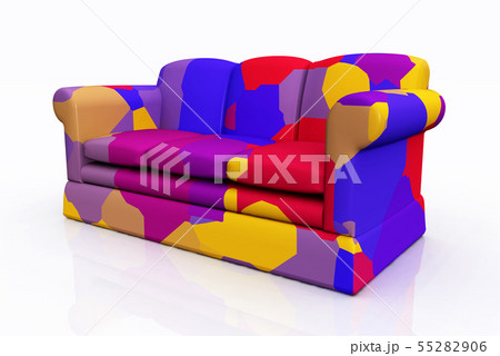 Colorful couch isolated on white background Colorful couch isolated on white background 55282906
