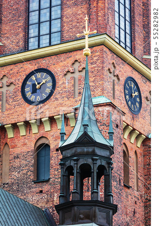 old church with clock, Stockholm old church with clock, Stockholm 55282982
