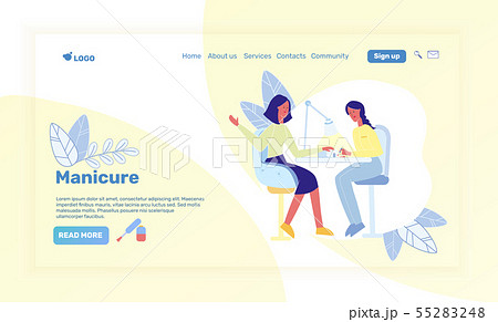 Manicure Salon, Shop Landing Page Vector Template Manicure Salon, Shop Landing Page Vector Template 55283248