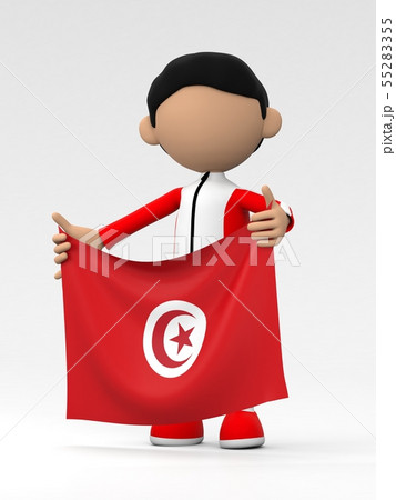 国旗を掲げるチュニジアのスポーツ選手 55283355