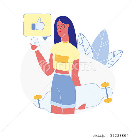 Modern Teenage Skateboarder Flat Vector Character Modern Teenage Skateboarder Flat Vector Character 55283364