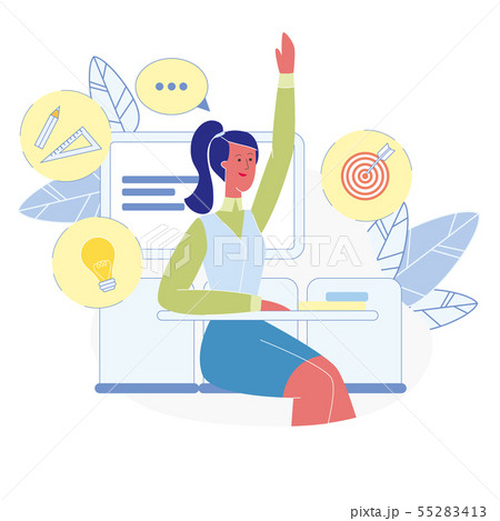 Smart Student at Classroom Vector Illustration 55283413