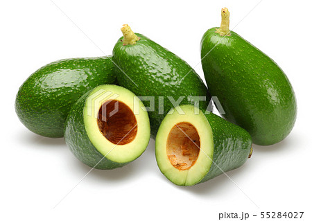 Whole and half green avocados isolated Whole and half green avocados isolated 55284027