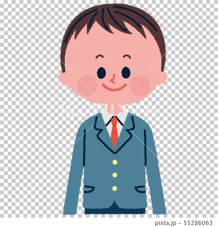 笑っている男子学生のイラストのイラスト素材