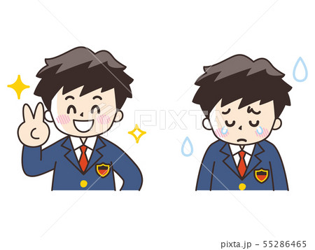 喜びと悲しみ　高校生の男子（ブレザー） 55286465