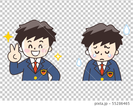 喜びと悲しみ　高校生の男子（ブレザー） 55286465