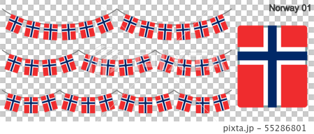 ノルウェーの国旗のガーラーンド　ベクターデータ（bunting garland） 55286801