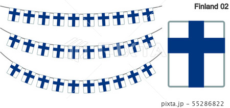 フィンランドの国旗のガーラーンド　ベクターデータ（bunting garland）