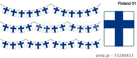 フィンランドの国旗のガーラーンド　ベクターデータ（bunting garland）