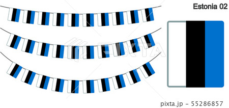 エストニアの国旗のガーラーンド　ベクターデータ（bunting garland）