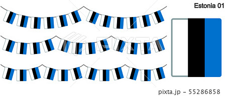 エストニアの国旗のガーラーンド　ベクターデータ（bunting garland）