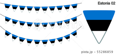 エストニアの国旗のガーラーンド　ベクターデータ（bunting garland）