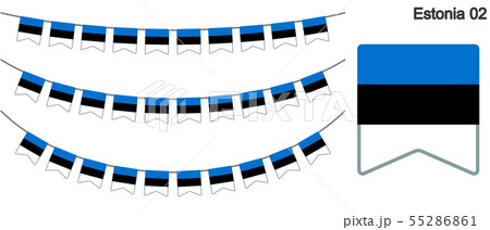 エストニアの国旗のガーラーンド　ベクターデータ（bunting garland）