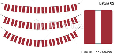 ラトビアの国旗のガーラーンド　ベクターデータ（bunting garland）