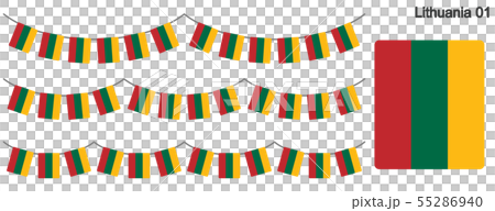 リトアニアの国旗のガーラーンド　ベクターデータ（bunting garland） 55286940