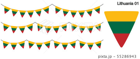 リトアニアの国旗のガーラーンド　ベクターデータ（bunting garland）
