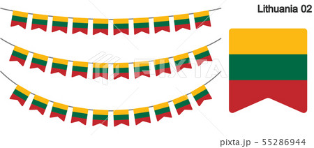 リトアニアの国旗のガーラーンド　ベクターデータ（bunting garland）