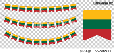 リトアニアの国旗のガーラーンド ベクターデータ Bunting Garland のイラスト素材