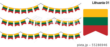 リトアニアの国旗のガーラーンド　ベクターデータ（bunting garland）