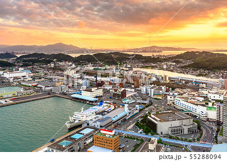 Shimonoseki, Japan Skyline from Above 55288094
