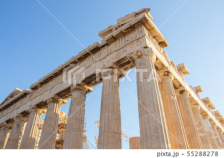 ギリシャ アテネの古代遺跡 アクロポリスの写真素材