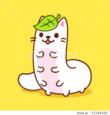 Funny Cartoon Cat Caterpillarのイラスト素材