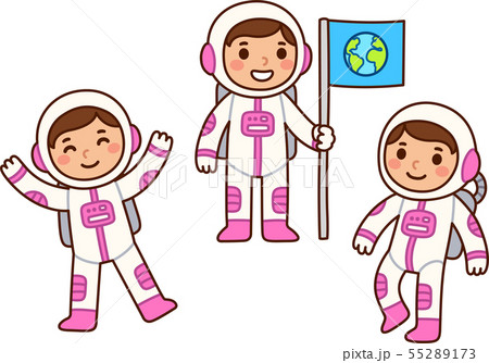 Cute cartoon astronaut girl Cute cartoon astronaut girl 55289173