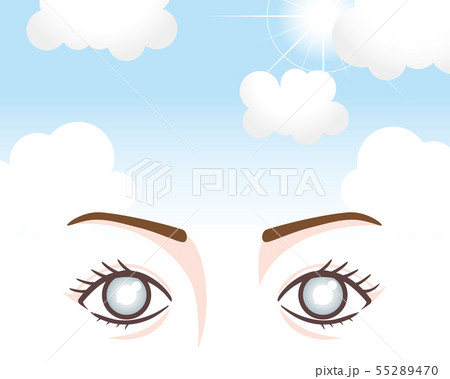 目の症状　白内障 55289470