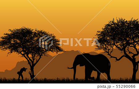realistic illustration of a silhouette of a man 55290066