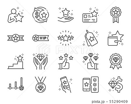 Royalty program line icon set. Royalty program line icon set. 55290409