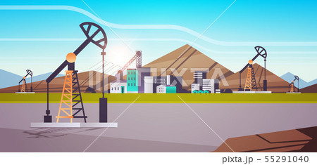oil pump rig energy industrial zone oil drilling fossil fuels production concept flat mountains oil pump rig energy industrial zone oil drilling fossil fuels production concept flat mountains 55291040