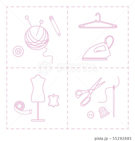 Illustration with tools and accessories for sewing 55292685