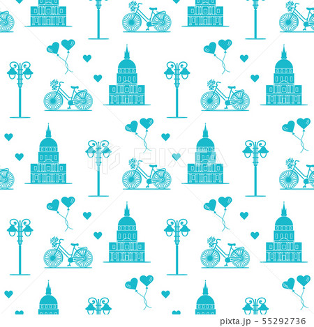 Paris Seamless pattern. Symbols and landmarks. 55292736