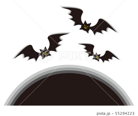 蝙蝠 コウモリ ハロウィン 夜のイラスト素材