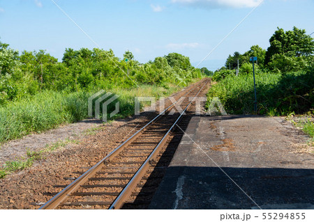 田舎の鉄道駅と線路 留萌本線 田舎の鉄道駅と線路 留萌本線 55294855