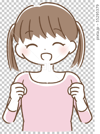 喜ぶ女の子 イラストのイラスト素材