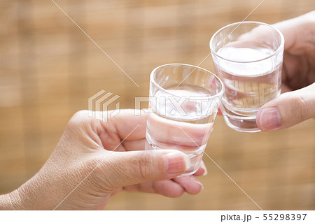 日本酒の冷酒で乾杯 日本酒の冷酒で乾杯 55298397