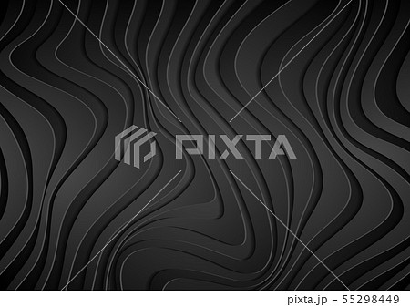 Abstract background with black 3d paper refractedのイラスト素材 [55298449] - PIXTA