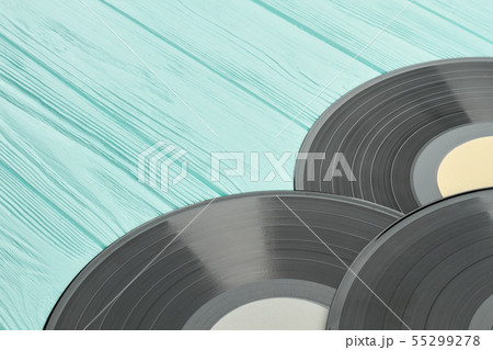 Black vinyl records and copy space. 55299278