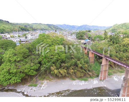 荒川橋梁〜ドローンで空撮（埼玉県秩父郡長瀞町長瀞･皆野町下田野） 55299611