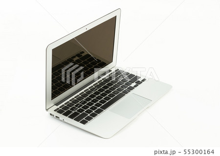 Opened laptop computer on white background. 55300164